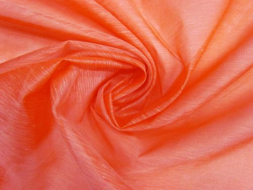 Silk Linen Slub Organza- Vermilion #12912