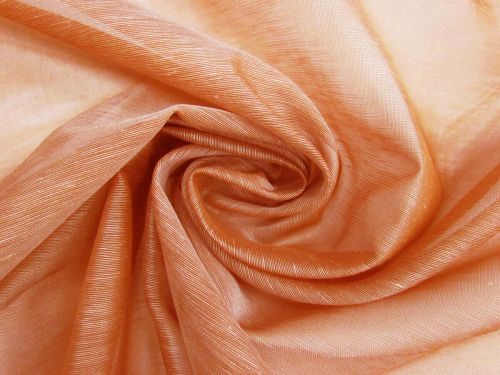 Silk Linen Slub Organza- Spiced Brown #12913
