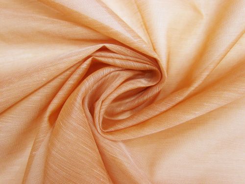 Silk Linen Slub Organza- Soft Orange #12914