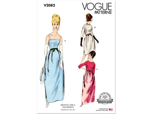 Vogue Pattern V2082 MISSES DRESS- Size B5(8-10-12-14-16)