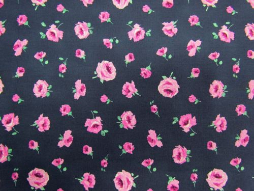 Liberty Cotton- Flower Show Midnight Garden Collection- Mary Rose- B