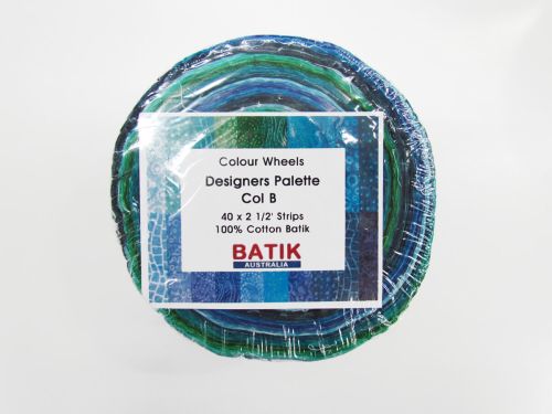 Batik- Colour Wheels Jelly Roll- Designers Palette- Col.B