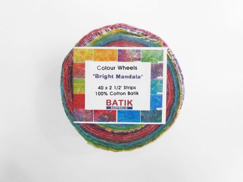 Batik- Colour Wheels Jelly Roll- Bright Mandala
