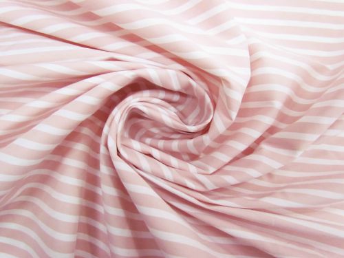 Strawberries And Cream Stripe Cotton Blend Bengaline Shirting #13072
