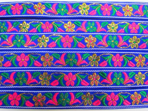 23mm Metallic Daisy Chain Ribbon- Electric Blue #T811