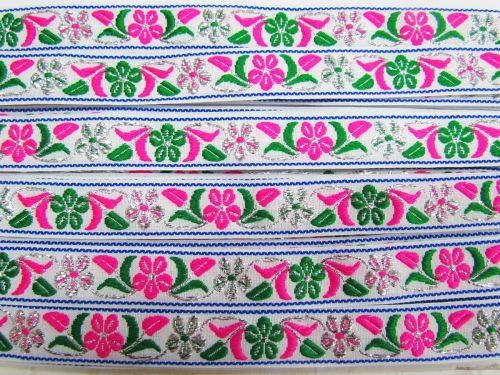 23mm Metallic Daisy Chain Ribbon- Glowing White #T812