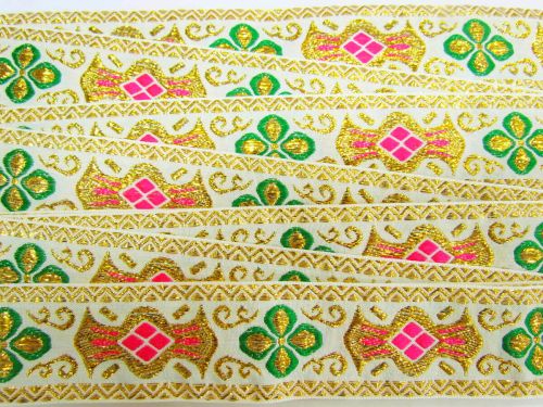 38mm Dazzling Jewels Ribbon Trim- Cream #T817
