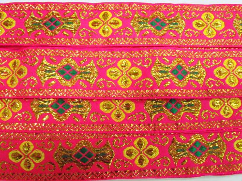 38mm Dazzling Jewels Ribbon Trim- Pink #T818