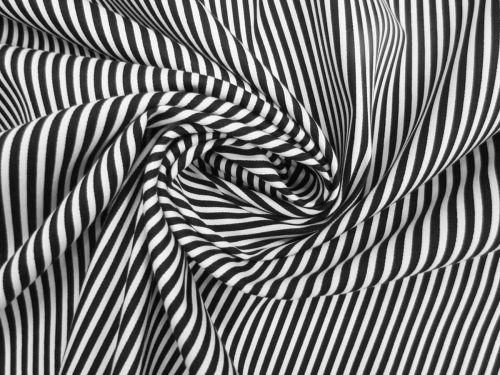 Salt And Pepper Stripe Stretch Cotton Blend Shirting #13135