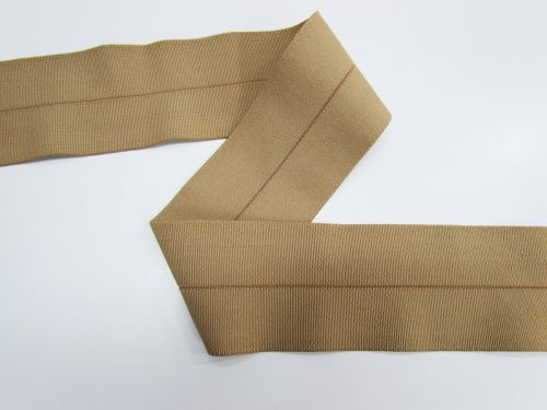 80mm Heavy Duty Fold Over Elastic- Latte #T830