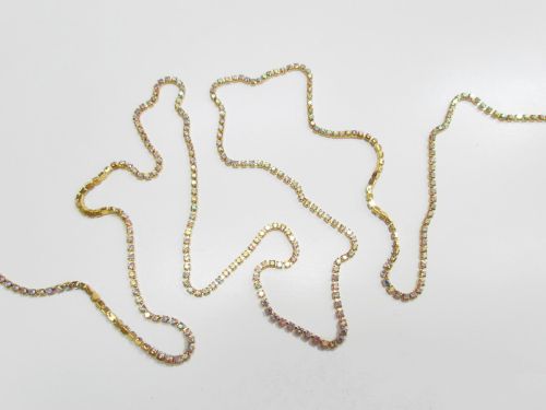 3mm Diamante Chain- Iridescent Gold #T858
