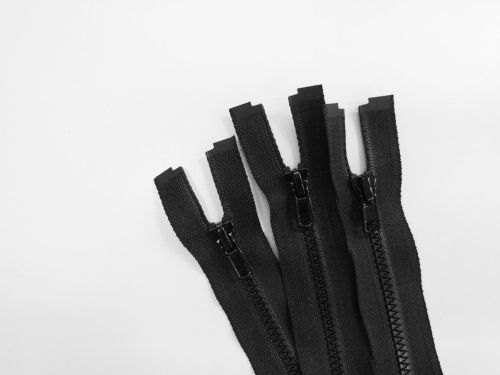 62cm Chunky Open End Zip 3 Pack- Black- ZP06