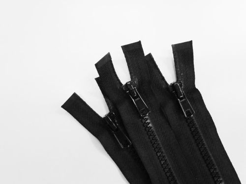 14cm Chunky Open End Zip 3 Pack- Black- ZP09
