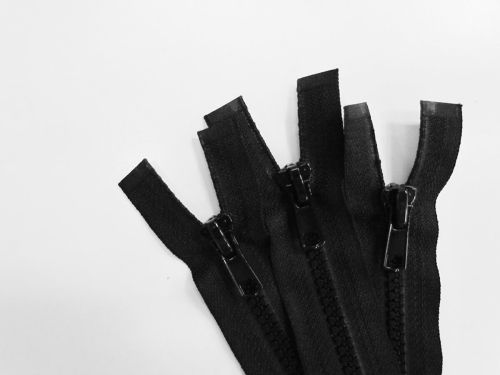 16cm Chunky Open End Zip 3 Pack- Black- ZP10