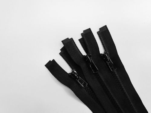 51cm Chunky Open End Zip 3 Pack- Black- ZP14