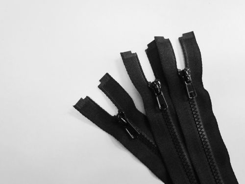 52cm Chunky Open End Zip 3 Pack- Black- ZP15