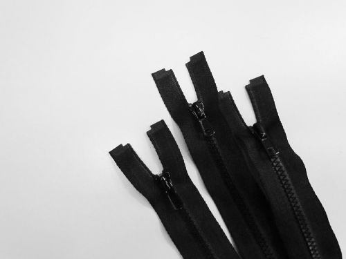 53cm Chunky Open End Zip 3 Pack- Black- ZP16