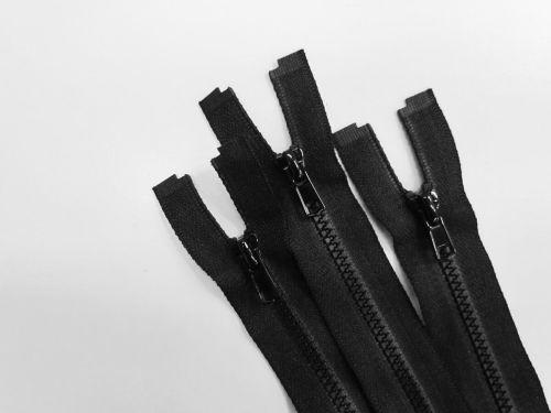 60cm Chunky Open End Zip 3 Pack- Black- ZP18
