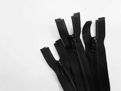 61cm Chunky Open End Zip 3 Pack- Black- ZP19
