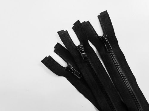 62cm Chunky Open End Zip 3 Pack- Black- ZP20