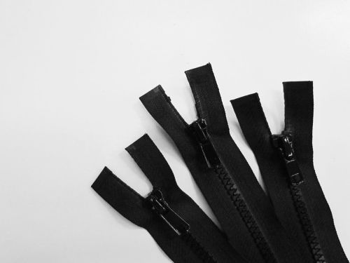 15cm Chunky Open End Zip 3 Pack- Black- ZP27