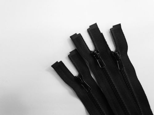 66cm Chunky Open End Zip 3 Pack- Black- ZP32