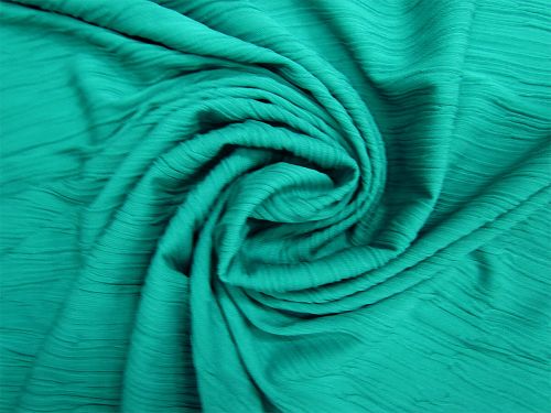 Crinkle Pleat Viscose Jersey- Turquoise Teal #13543