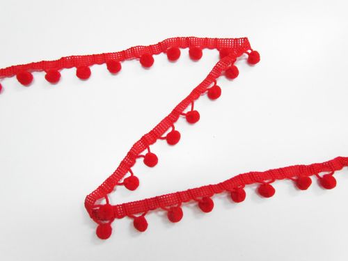 28mm Pom Pom Trim- Rose Red #T952