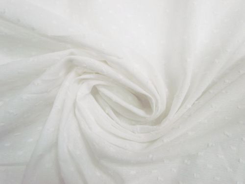 Tufted Hail Spot Voile- Dreamy White #13635