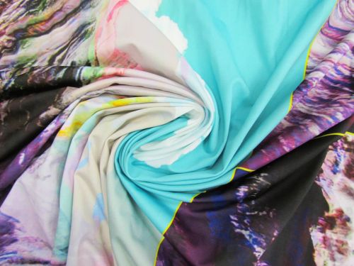 110cm Panel- Glitching Mountains Xtra Life Tactel Lycra® #13712