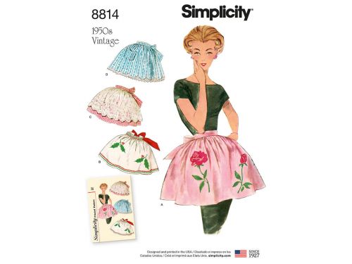 Simplicity Pattern S8814 Misses' Vintage Aprons- Size OS (ONE SIZE)