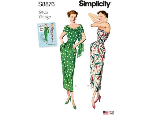 Simplicity Pattern S8876 Misses'/Women's Vintage Dress and Stole- Size BB (20W-22W-24W-26W-28W)