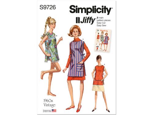 Simplicity Pattern S9726 Misses' Vintage Apron or Beach Cover- Size OS (ONE SIZE)