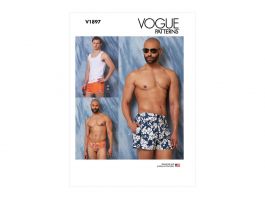 Vogue Uncut Pattern V1897 Men's Summer Swimsuit Tank Top Shorts Size XL-XXL- XXXL